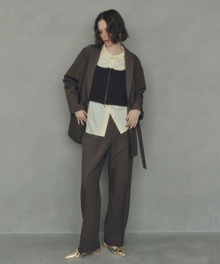 YECCA VECCA「ウエストデザインワイドストレートパンツ」|その他|