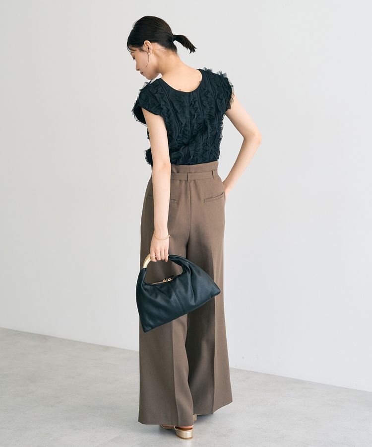 YECCA VECCA「【洗える】ベルト付きイージーケアワイドパンツ」|その他|