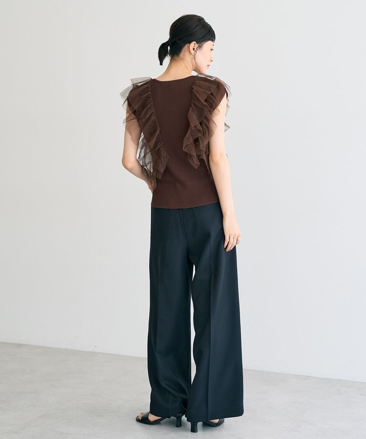 YECCA VECCA「【洗える】ベルト付きイージーケアワイドパンツ」|その他|