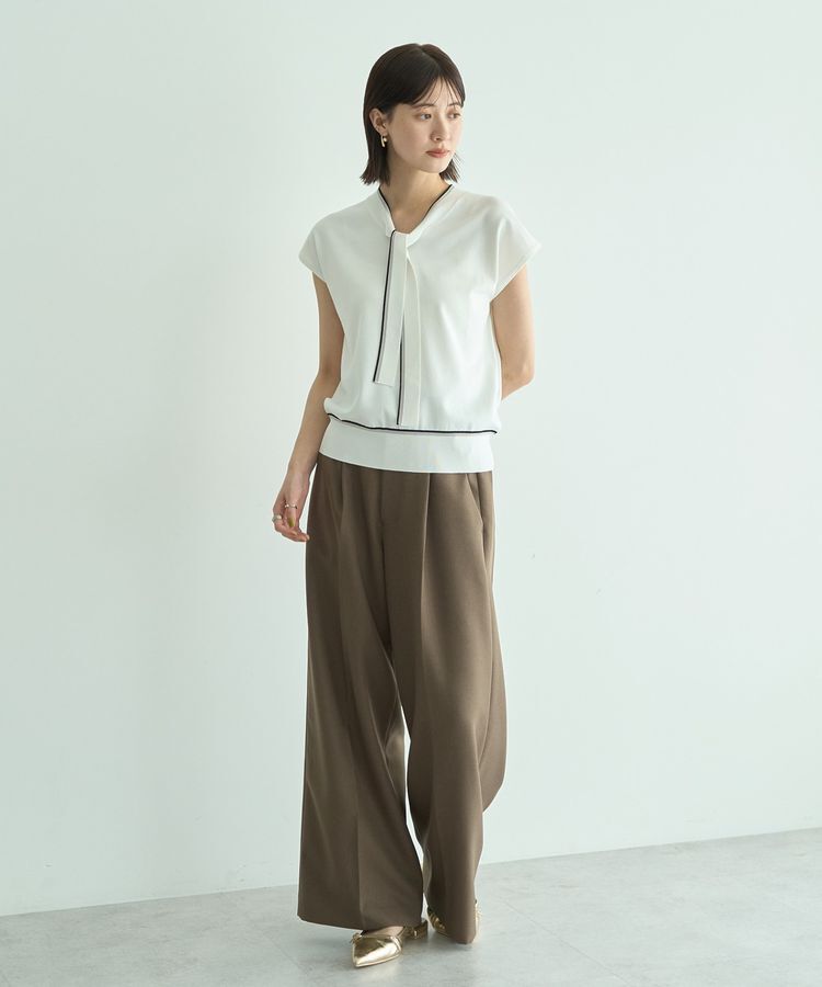 YECCA VECCA「【洗える】ベルト付きイージーケアワイドパンツ」|その他|