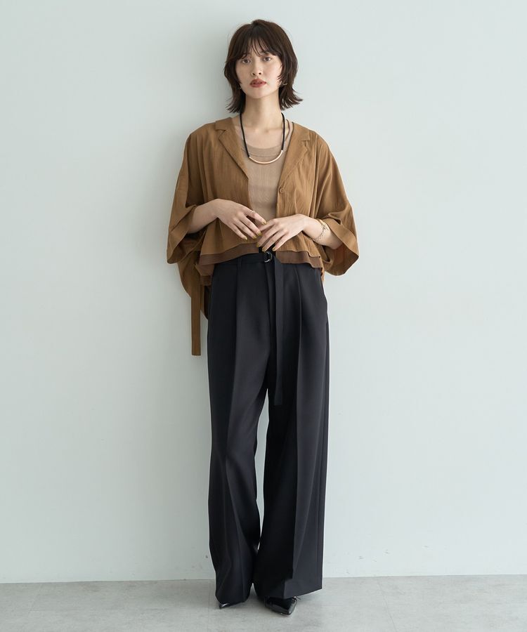 YECCA VECCA「【洗える】ベルト付きイージーケアワイドパンツ」|その他|