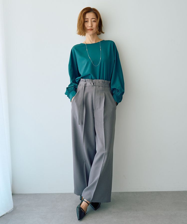 YECCA VECCA「【洗える】ベルト付きイージーケアワイドパンツ」|その他|