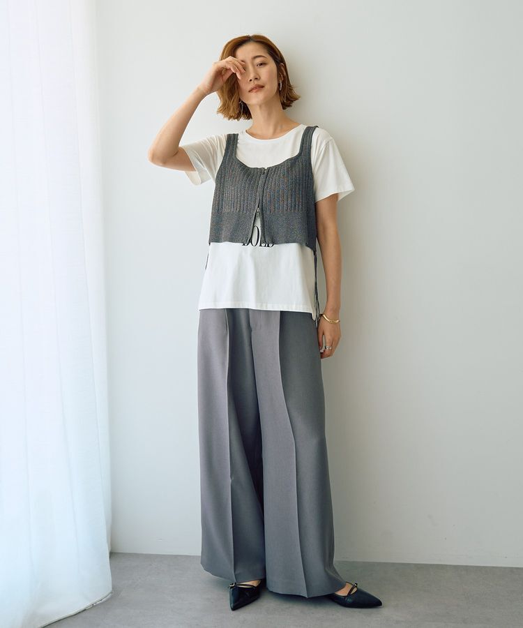 YECCA VECCA「【洗える】ベルト付きイージーケアワイドパンツ」|その他|