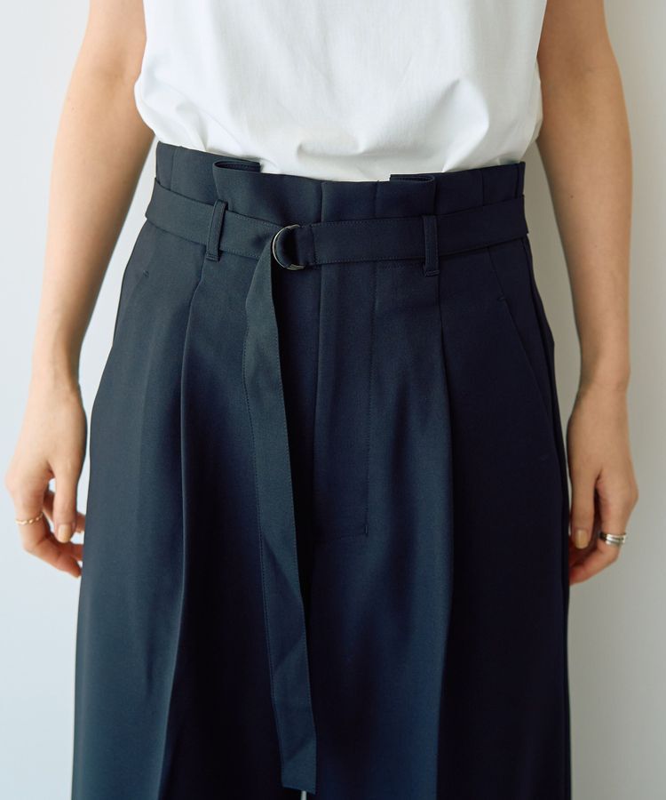 YECCA VECCA「【洗える】ベルト付きイージーケアワイドパンツ」|その他|