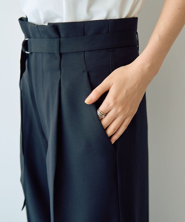 YECCA VECCA「【洗える】ベルト付きイージーケアワイドパンツ」|その他|