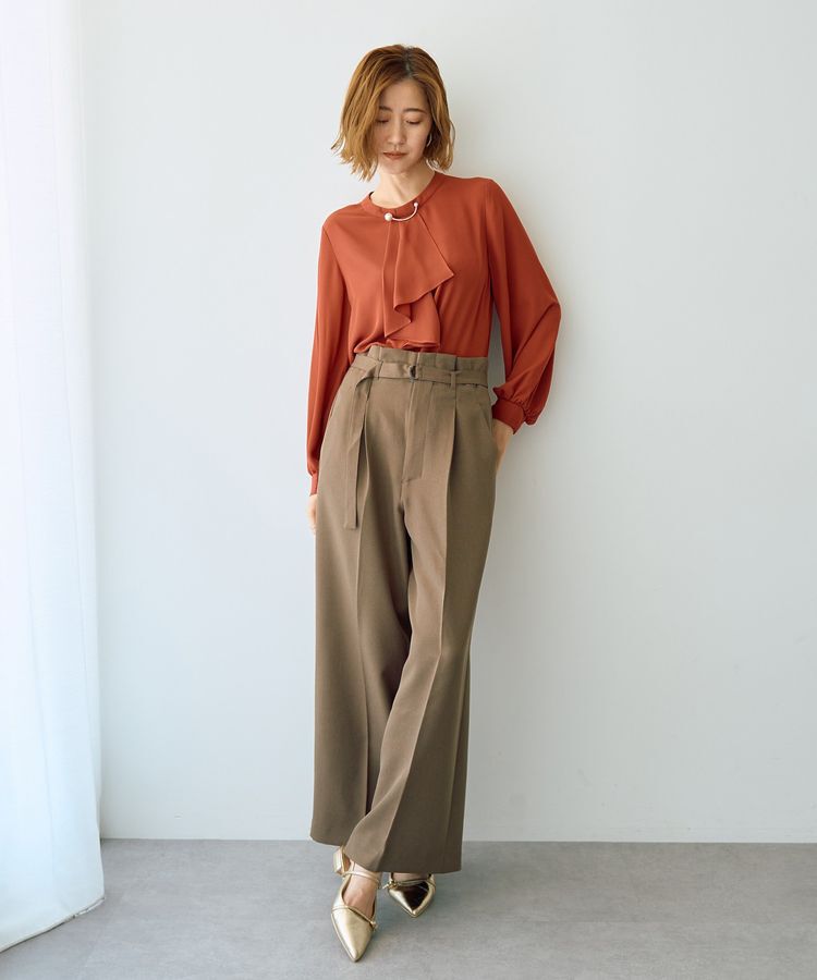 YECCA VECCA「【洗える】ベルト付きイージーケアワイドパンツ」|その他|