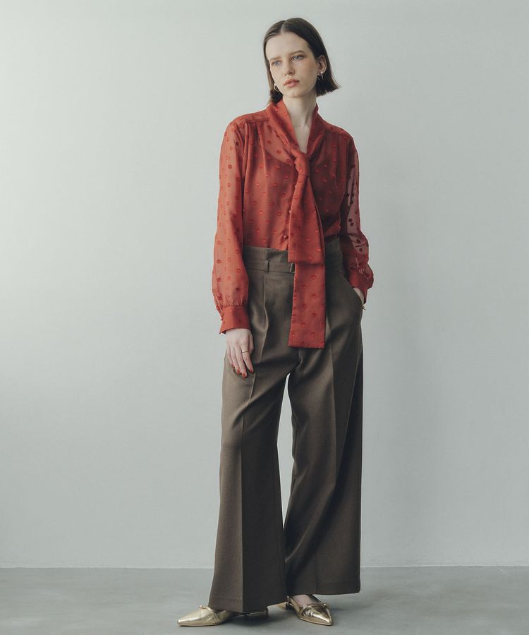 YECCA VECCA「【洗える】ベルト付きイージーケアワイドパンツ」|その他|