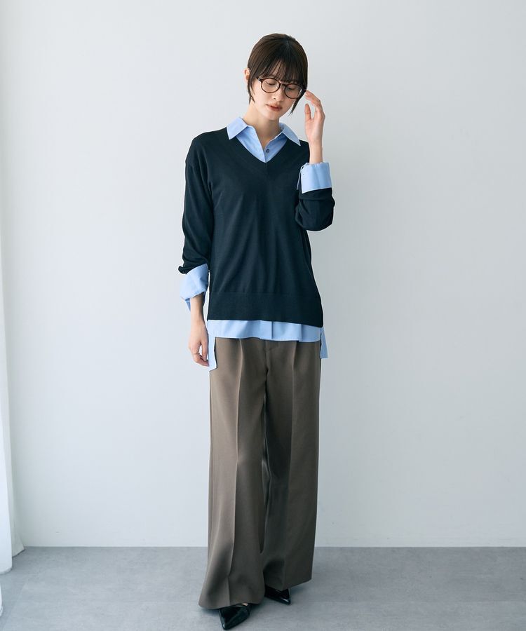 YECCA VECCA「【洗える】ベルト付きイージーケアワイドパンツ」|その他|