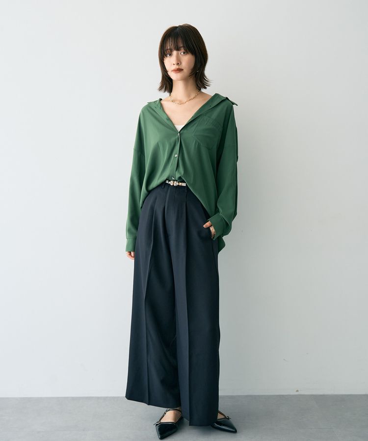 YECCA VECCA「【洗える】ベルト付きイージーケアワイドパンツ」|その他|