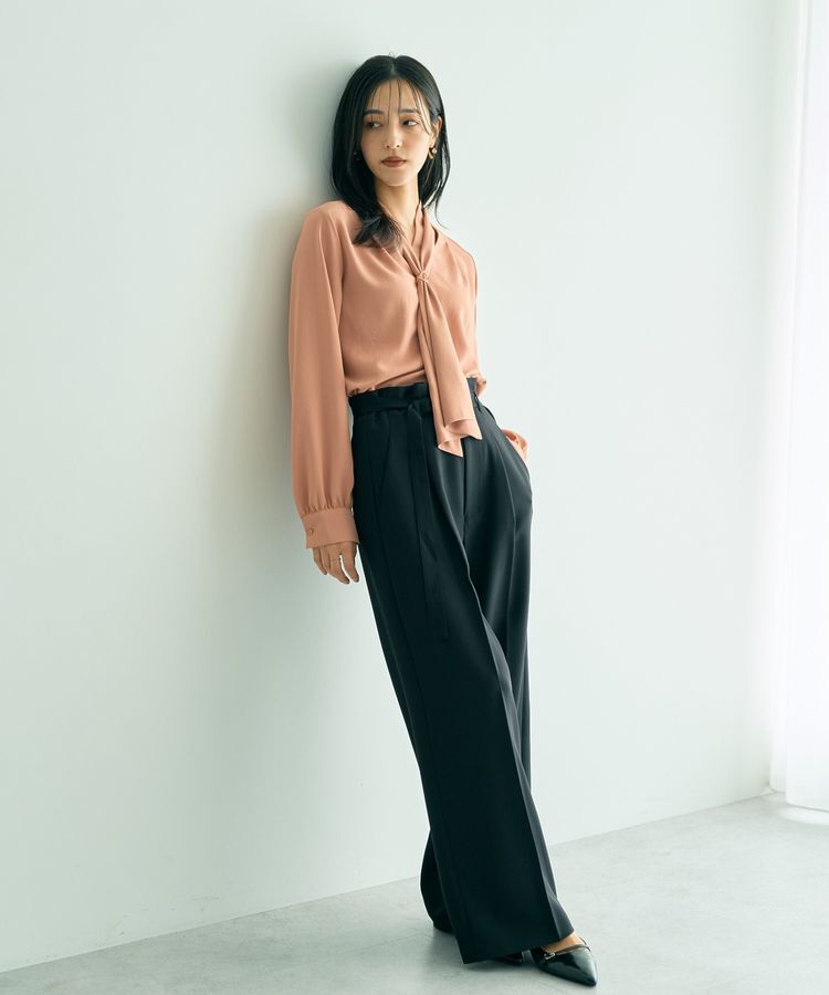 YECCA VECCA「【洗える】ベルト付きイージーケアワイドパンツ」|その他|