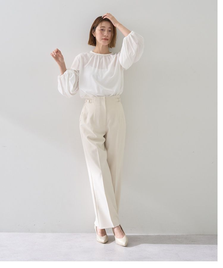 YECCA VECCA「サイドベルテッドハイウエストパンツ」|その他|