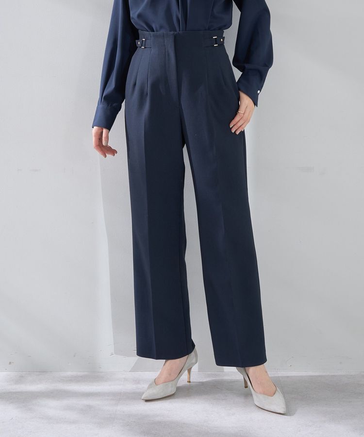 YECCA VECCA「サイドベルテッドハイウエストパンツ」|その他|Navy
