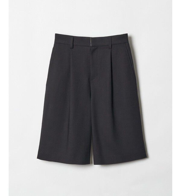 allureville「リオペルリネンライクスラブハーフパンツ」|その他|ブラック