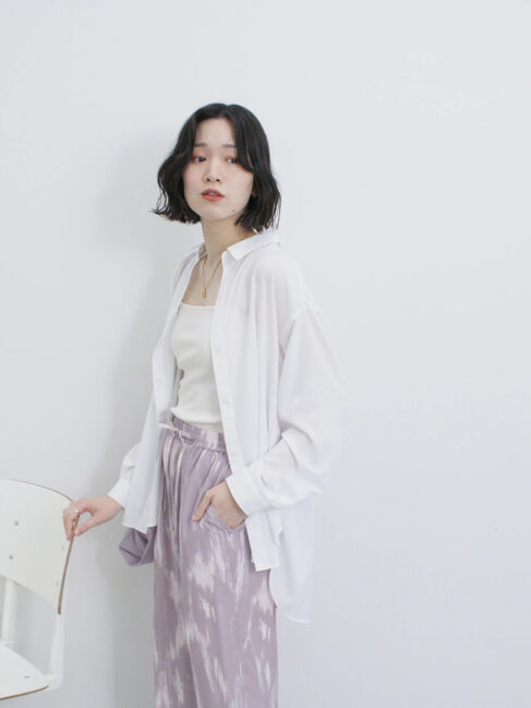 Samansa Mos2 blue「【接触冷感】マルチスタイルシャツ」|シャツ・ブラウス|