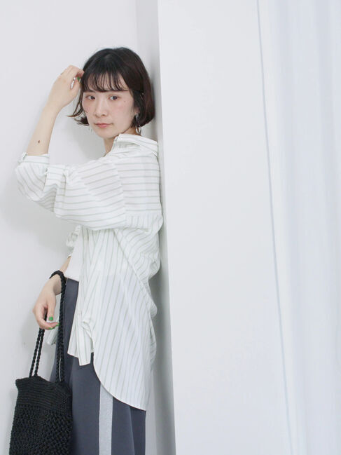 Samansa Mos2 blue「【接触冷感】マルチスタイルシャツ」|シャツ・ブラウス|