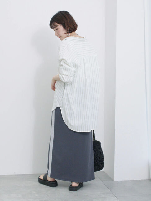 Samansa Mos2 blue「【接触冷感】マルチスタイルシャツ」|シャツ・ブラウス|