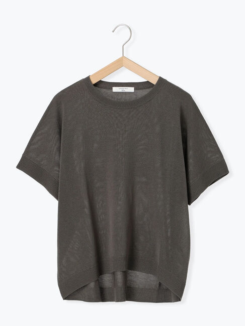 Samansa Mos2 blue「【マシンウォッシャブル】麻タッチニットプルオーバー」|ニット・セーター|