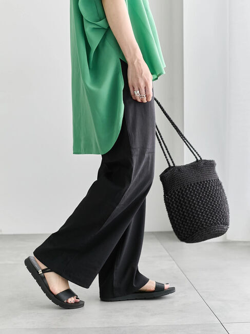 Samansa Mos2 blue「【接触冷感】ワイドイージーパンツ」|その他|