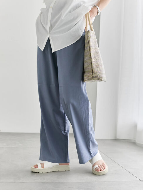 Samansa Mos2 blue「【接触冷感】ワイドイージーパンツ」|その他|