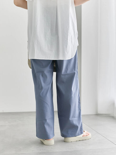 Samansa Mos2 blue「【接触冷感】ワイドイージーパンツ」|その他|