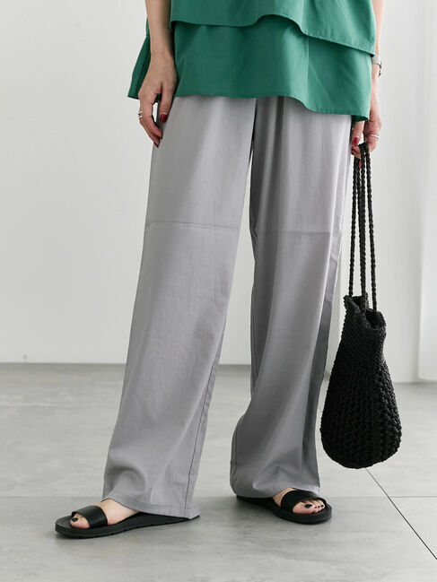 Samansa Mos2 blue「【接触冷感】ワイドイージーパンツ」|その他|