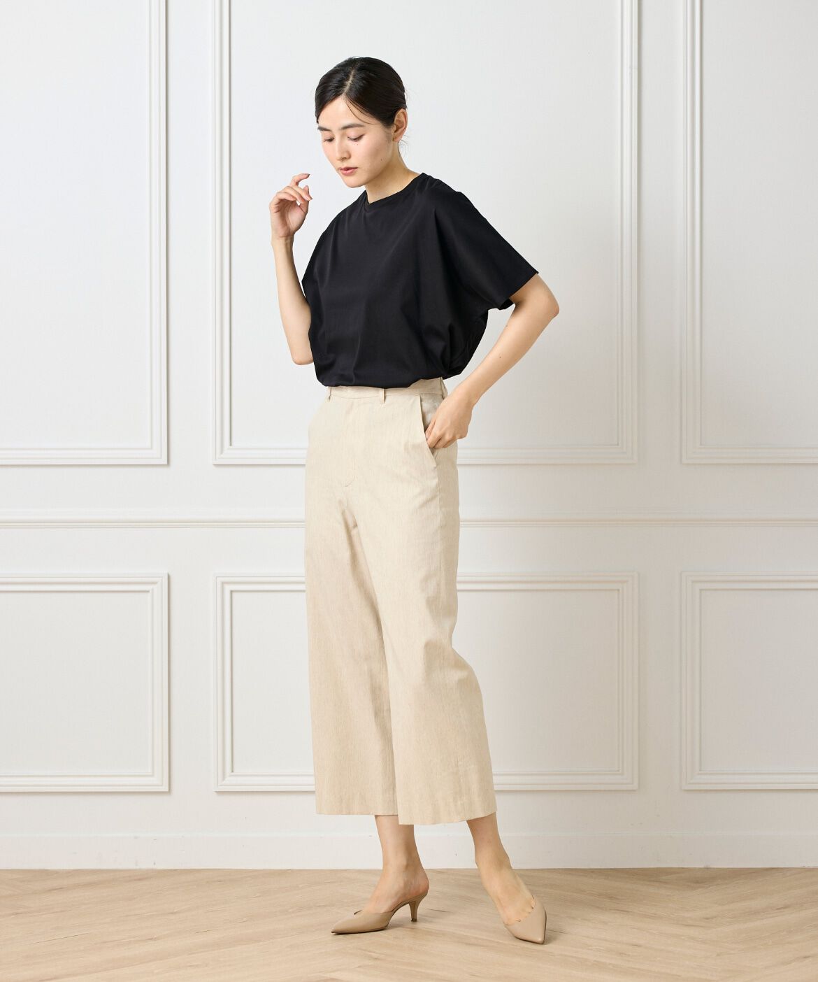 7-IDconcept.「ワイドクロップトパンツ」|その他|