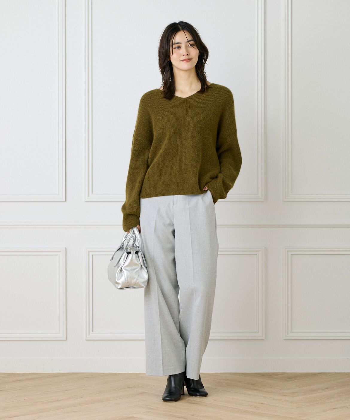 7-IDconcept.「《大きいサイズ》センタープレスワイドパンツ」|その他|