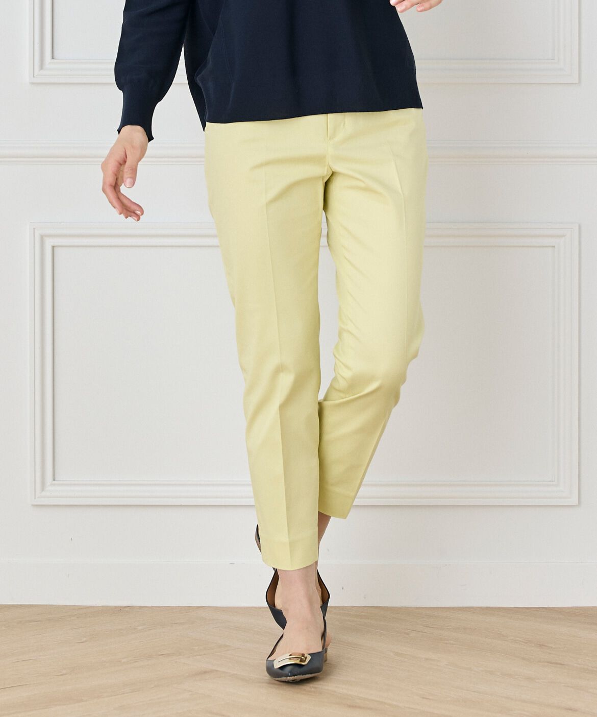 7-IDconcept.「《大きいサイズ》コットンストレッチベーシックパンツ」|その他|イエロー