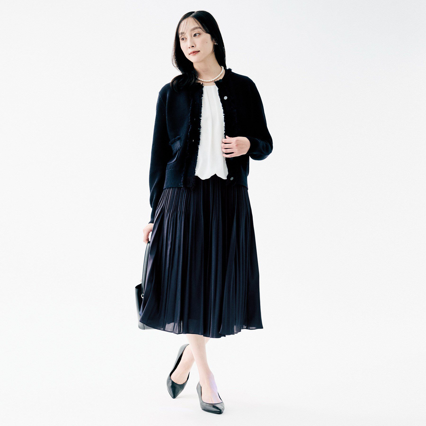 UNTITLED「【ウエストゴム/セレモニー】デシン プリーツスカート」|スカート|