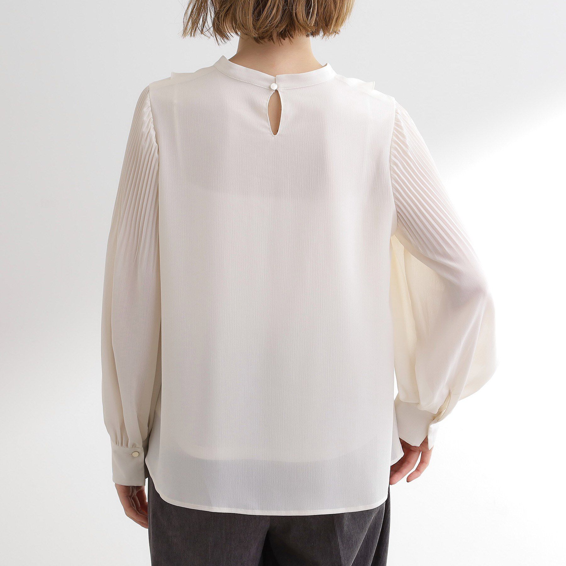 grove「袖プリーツフロントフリルブラウス」|シャツ・ブラウス|