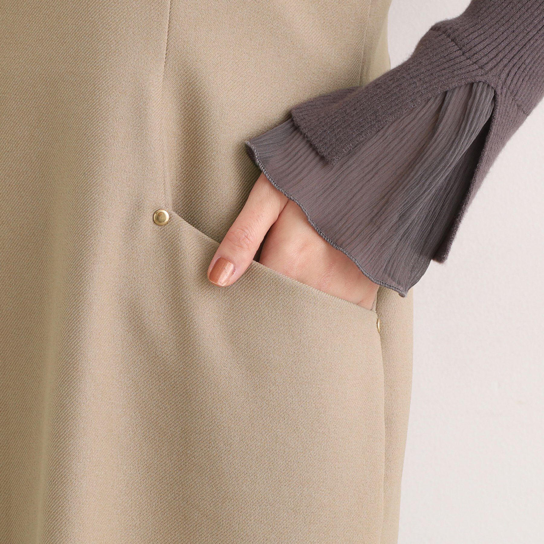 grove「【ウエストゴム】美シルエットなハイウエストサス付きスカート」|スカート|