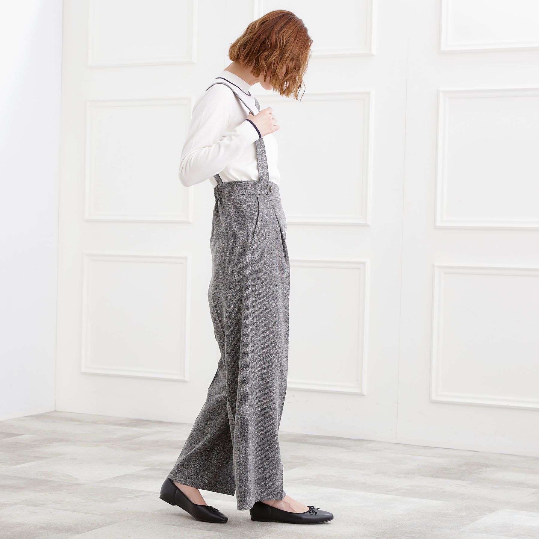 grove「ショルダーストラップツイードパンツ」|その他|