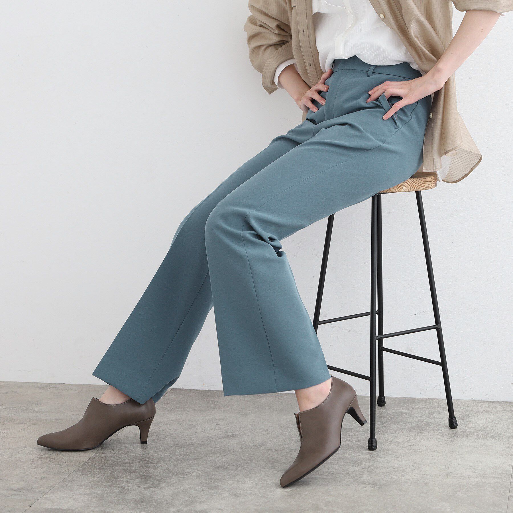 INDIVI「【新作！褒められパンツ／洗える／高ストレッチ】セミフレアパンツ」|その他|