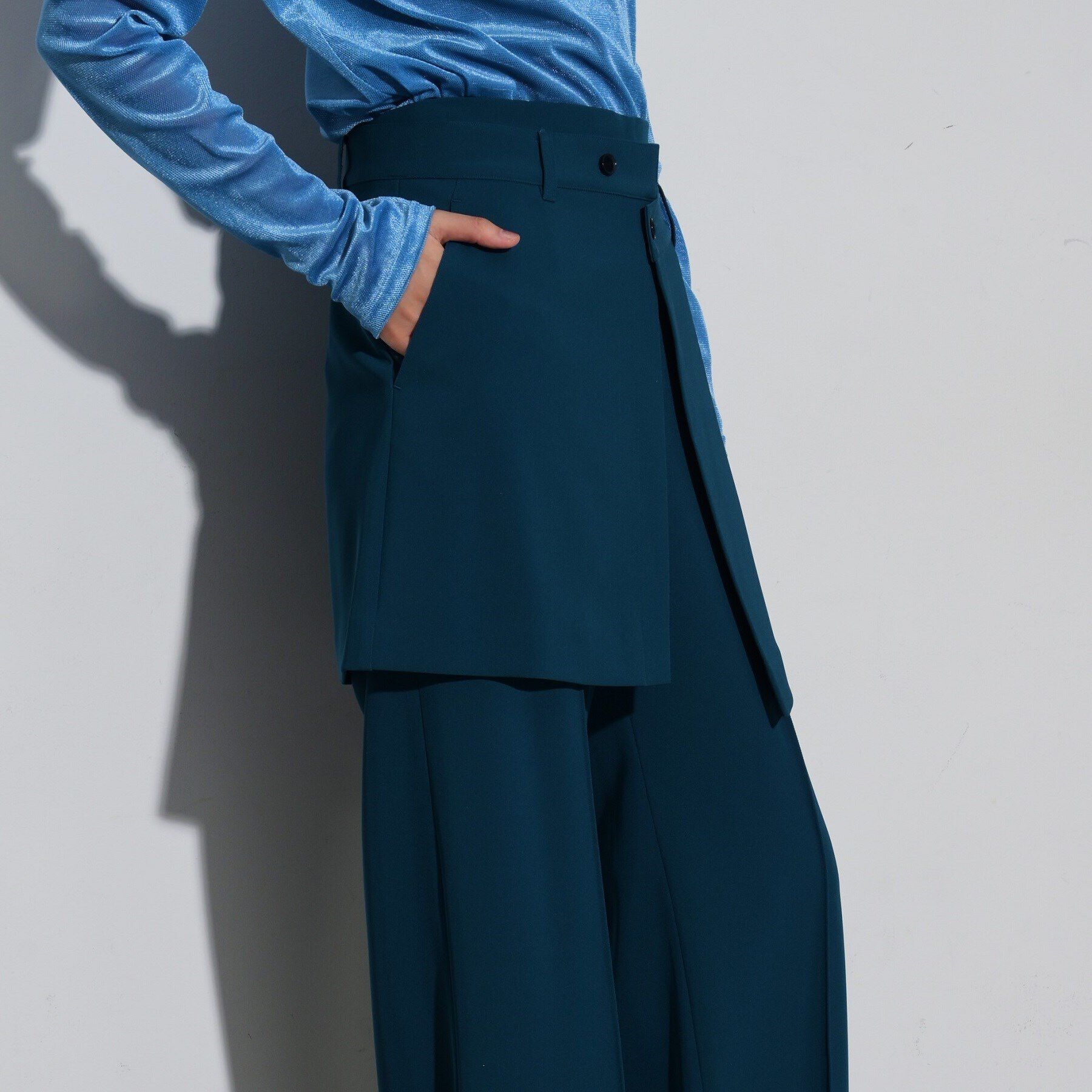 GALLEST「ラップスカート＆パンツレイヤー」|その他|ﾌﾞﾙｰｸﾞﾘｰﾝ(097)