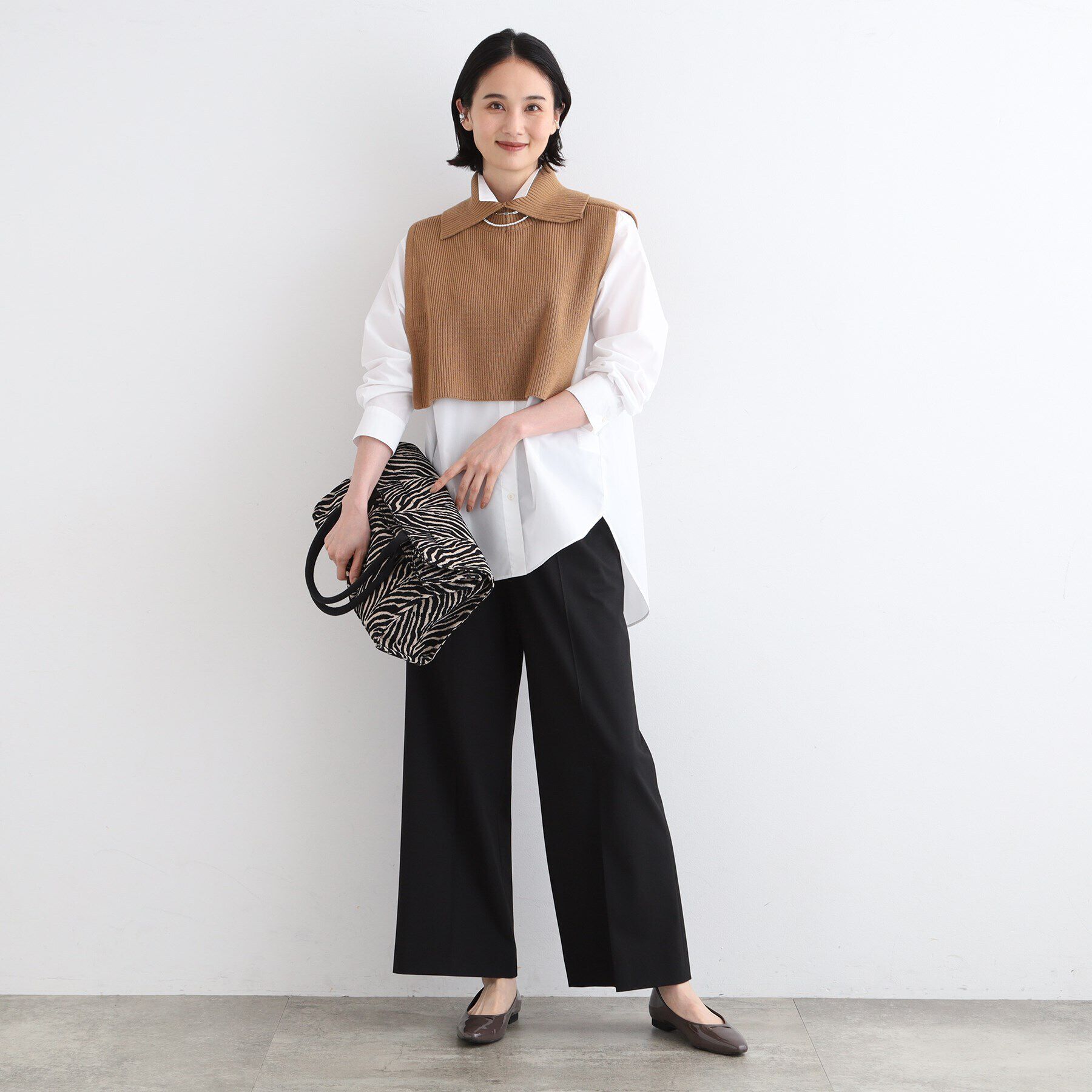 INDIVI「【褒められパンツ／ウエストゴム】チェック柄ワイドパンツ」|その他|