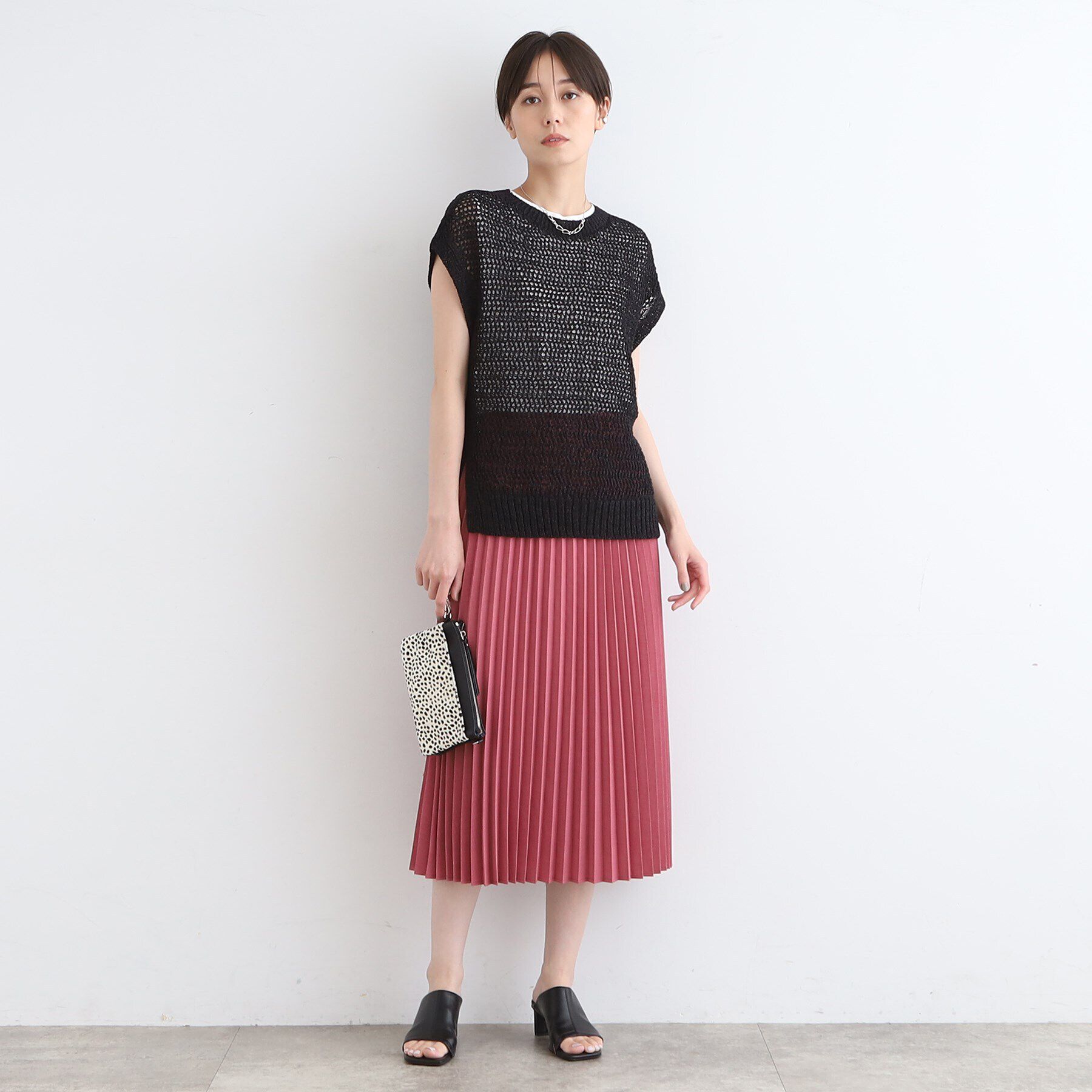 INDIVI「【洗える／リバーシブル】シフォンプリーツ スカート」|スカート|