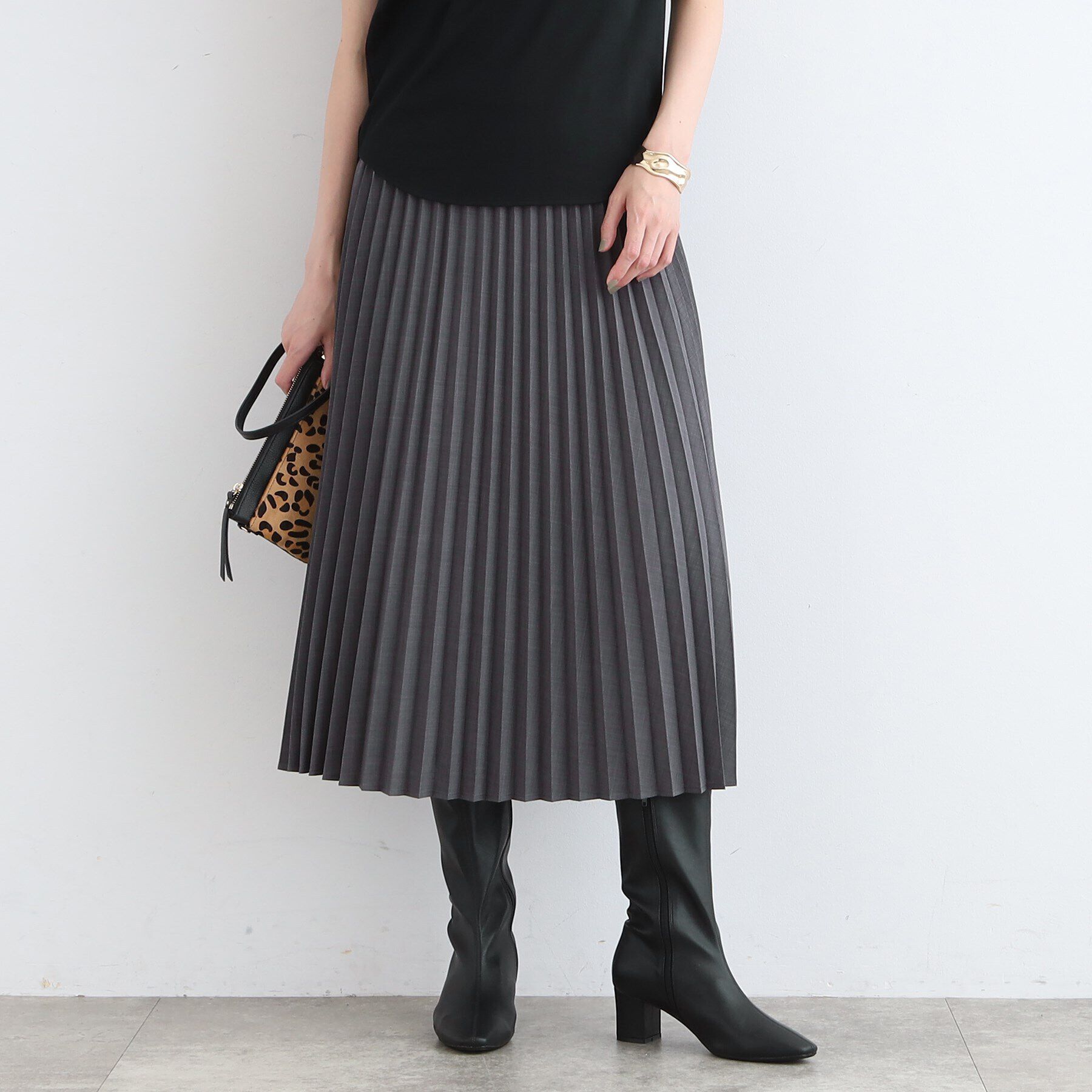 INDIVI「【洗える／リバーシブル】シフォンプリーツ スカート」|スカート|