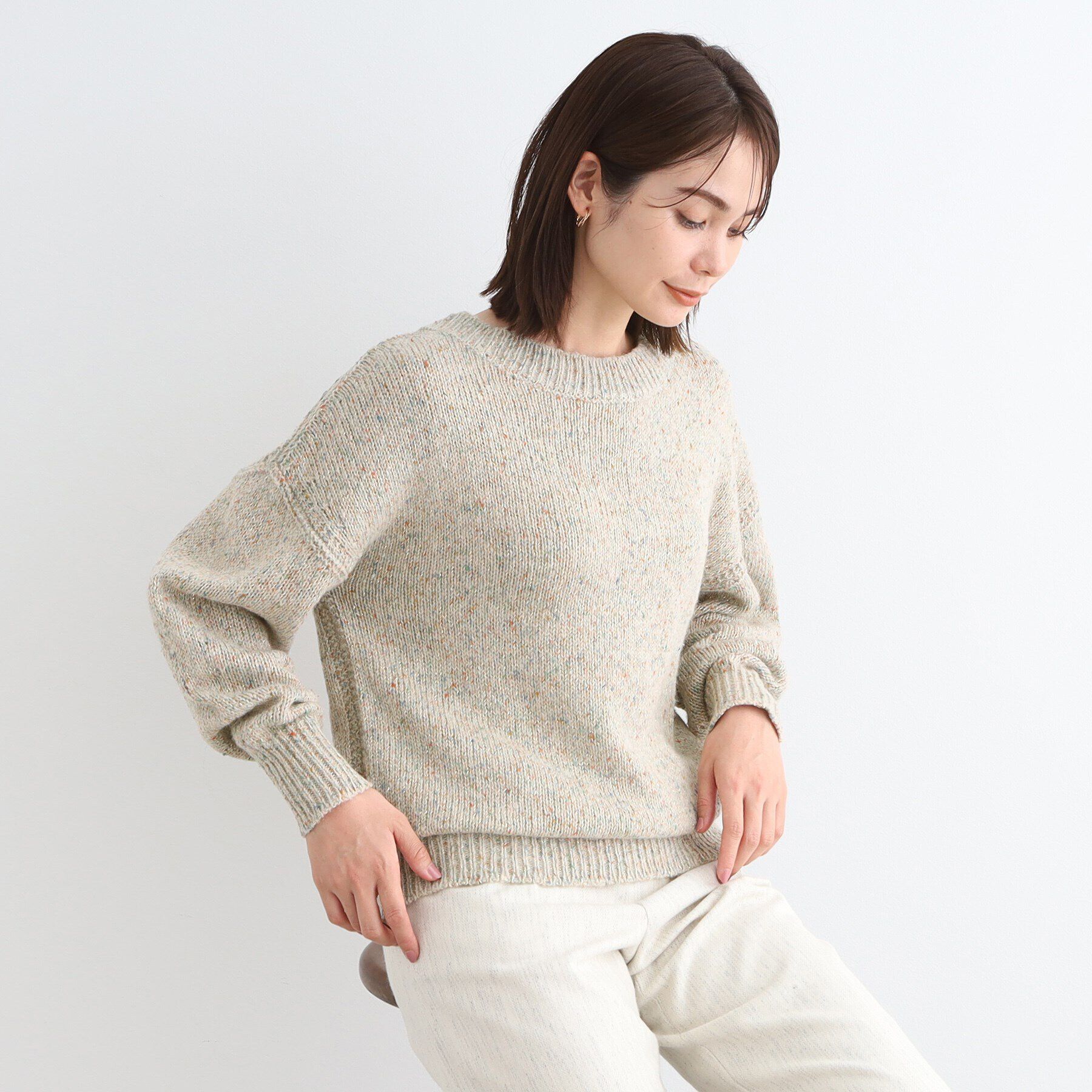 INDIVI「【洗える／イタリア素材】MIXヤーンラメニット」|ニット・セーター|