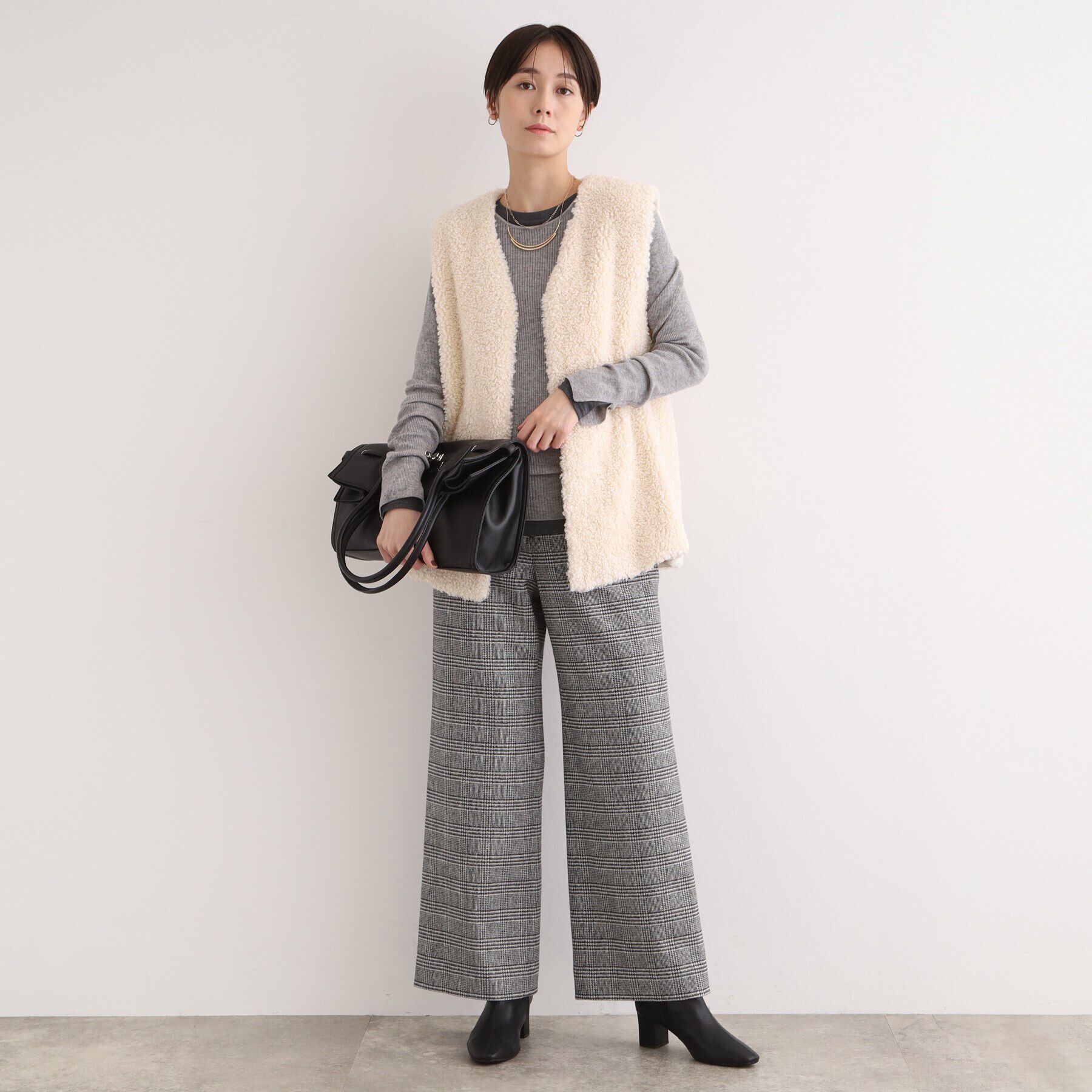 INDIVI「【褒められパンツ／ウール混】ワイドパンツ」|その他|