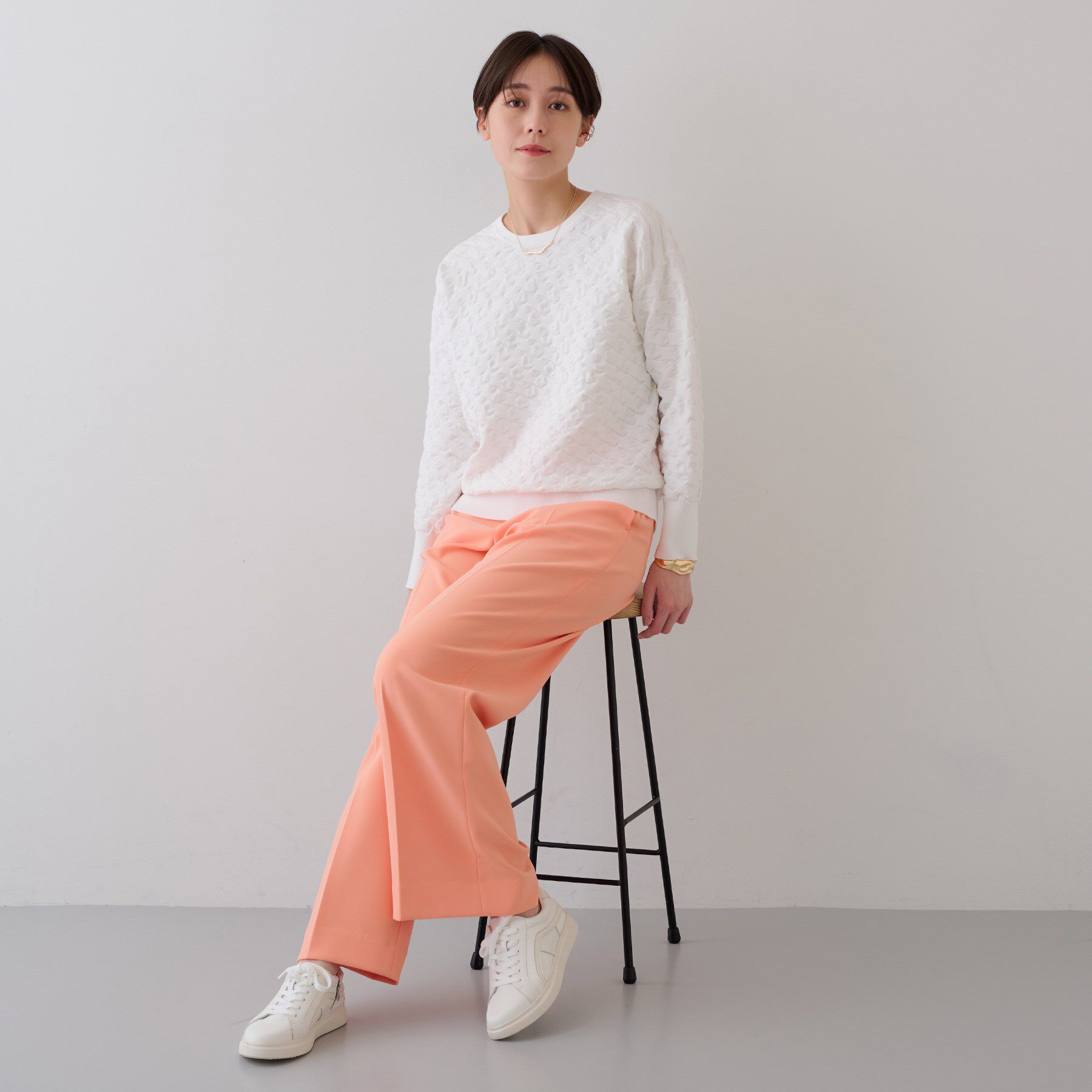 INDIVI「【洗える／コットン混】ふくれジャカードニット」|ニット・セーター|