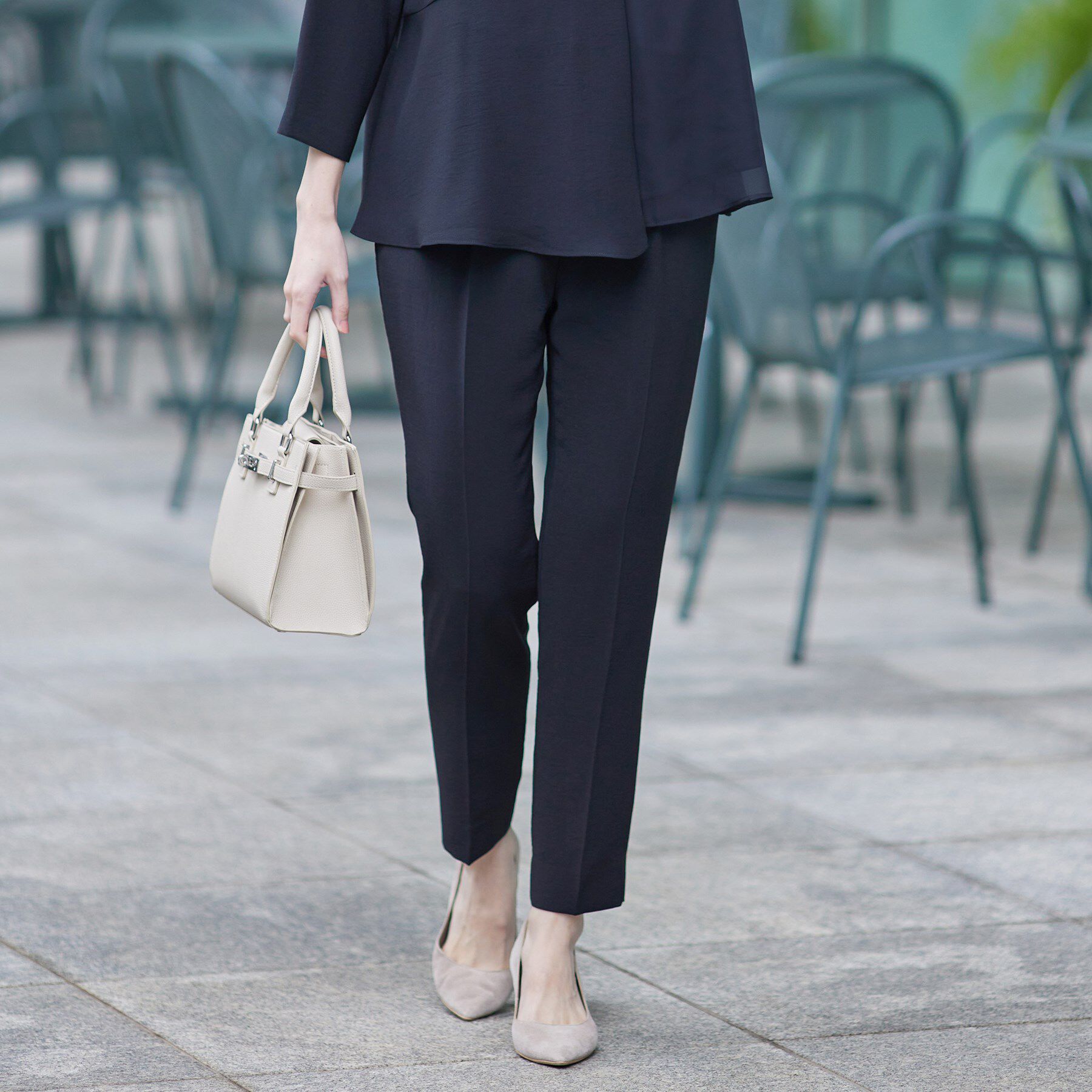 INDIVI「【着る日傘/遮熱/UVケア】タックテーパードパンツ」|スーツ|