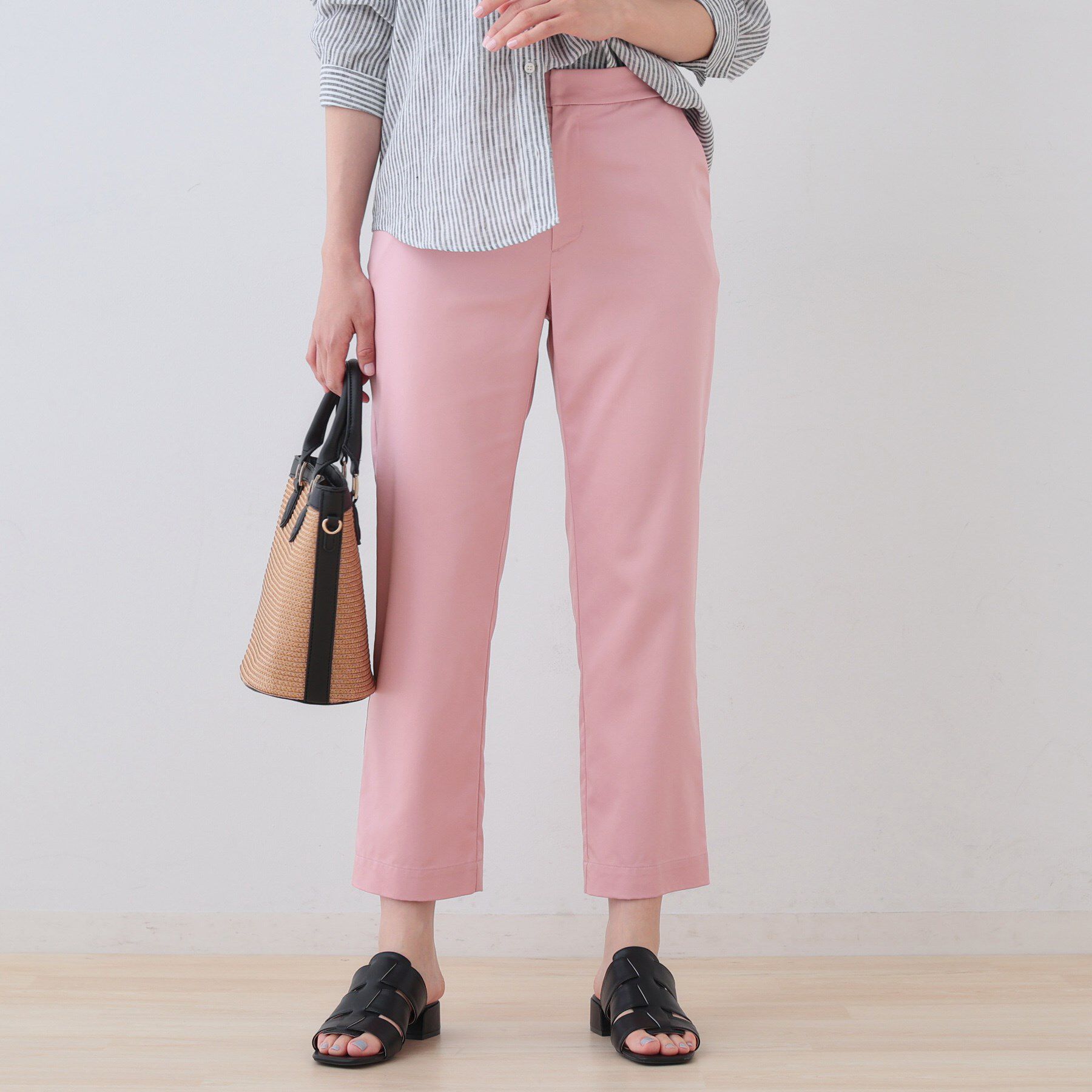 INDIVI「ストレッチストレートパンツ」|その他|ピンク(071)