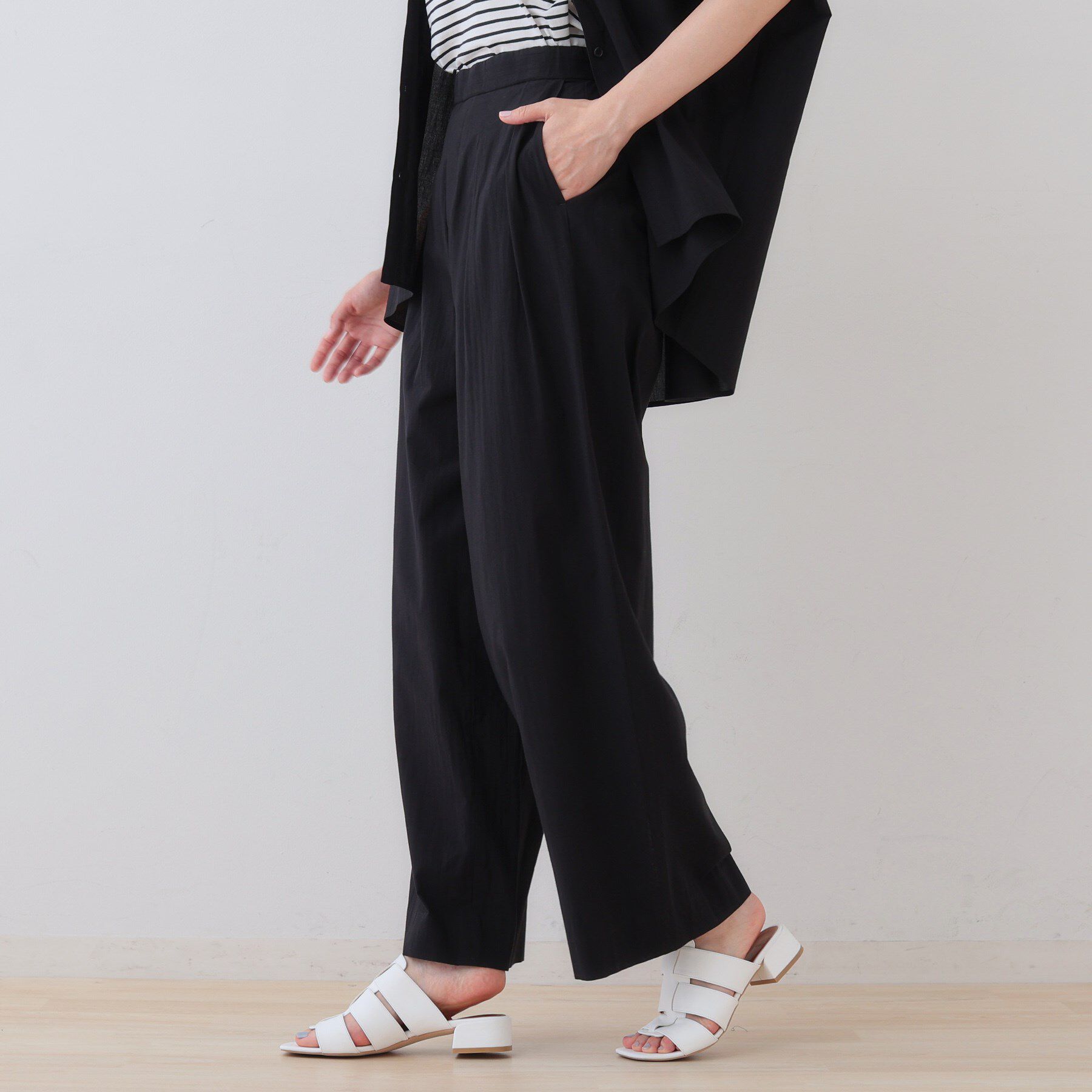 INDIVI「【SETUP可能/涼しい】コットンワイドパンツ」|その他|