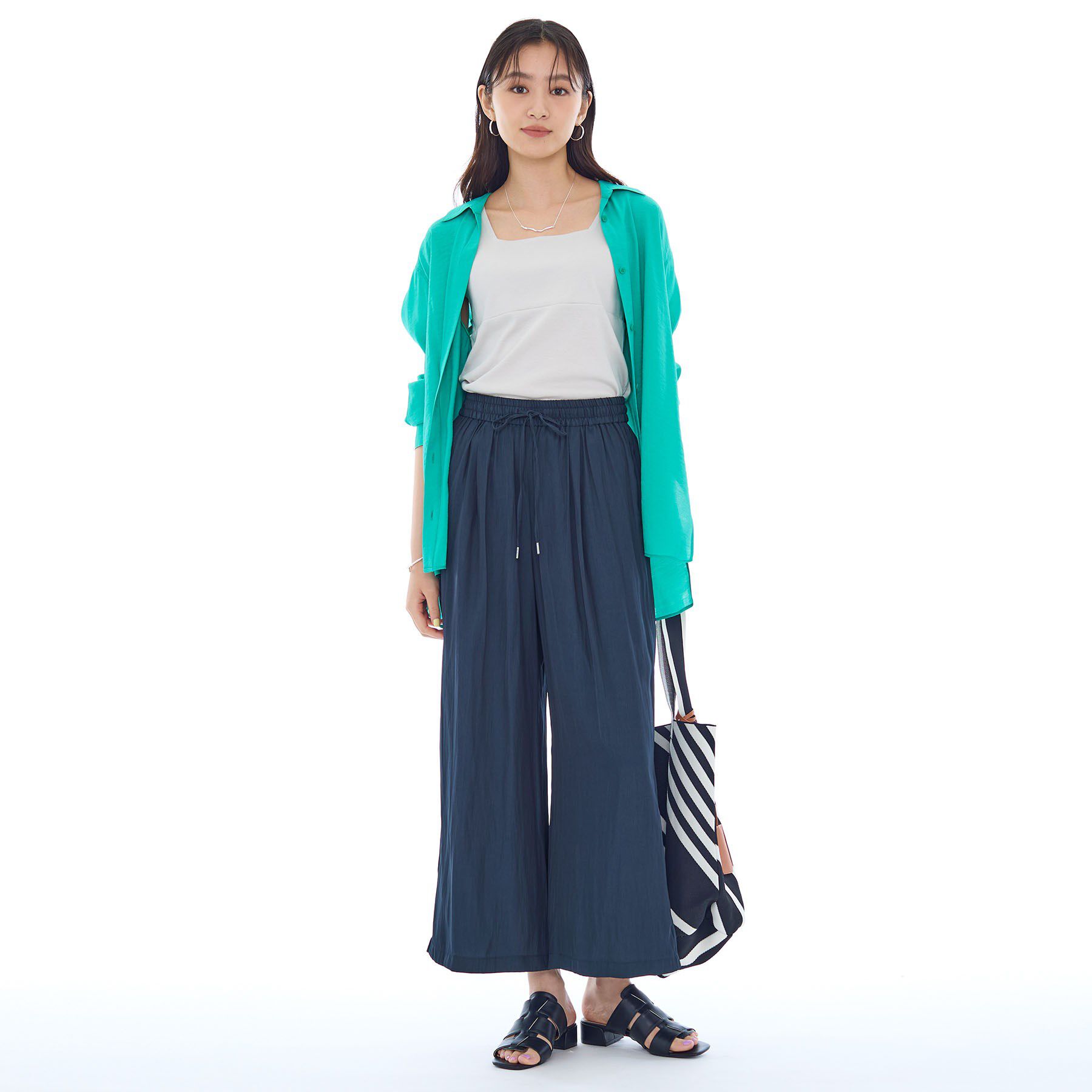 INDIVI「ギャザーワイドパンツ」|その他|