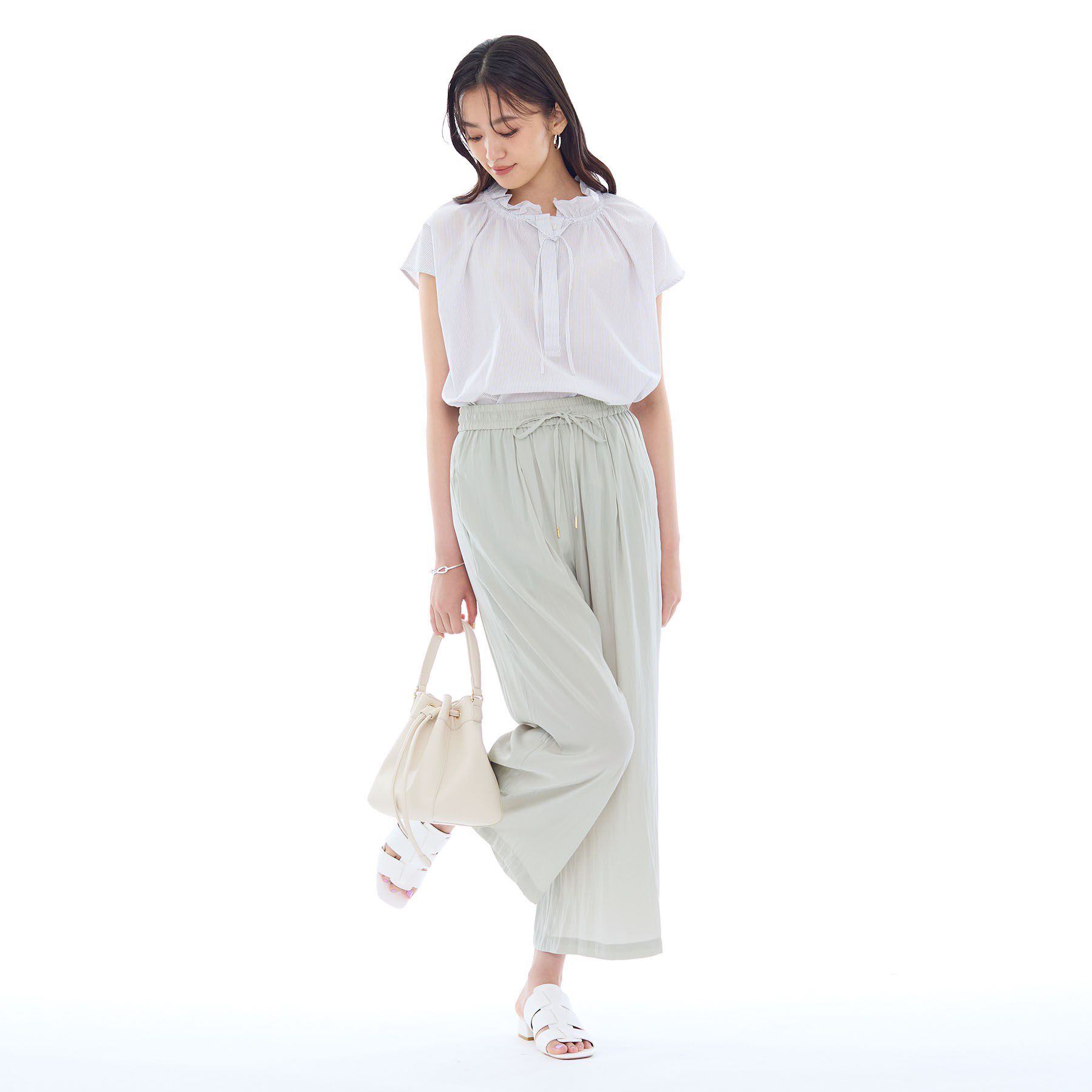 INDIVI「ギャザーワイドパンツ」|その他|