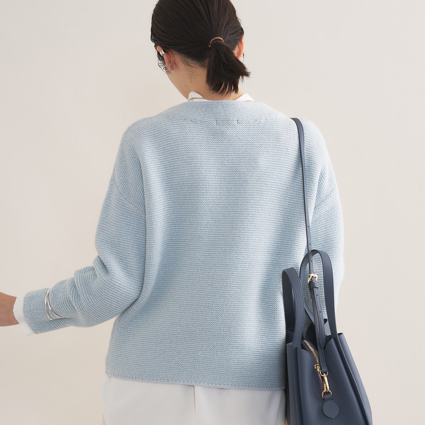 INDIVI「【洗える／大人ラメ】カラーMIXボトルネックニット」|ニット・セーター|