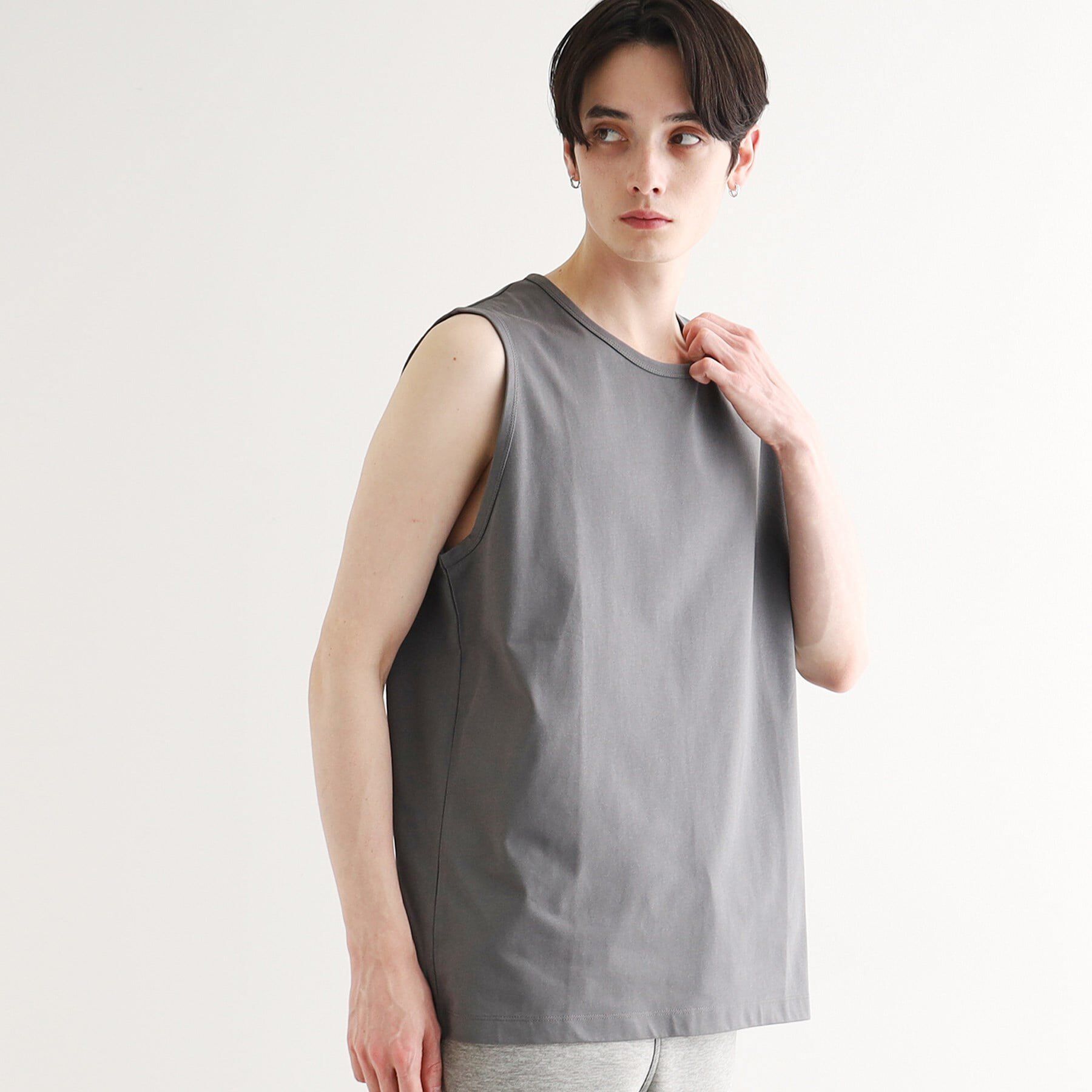 tk.TAKEO KIKUCHI「【接触冷感／UVカット／抗菌】フレンドリークールノースリーブカットソー」|Tシャツ・カットソー|