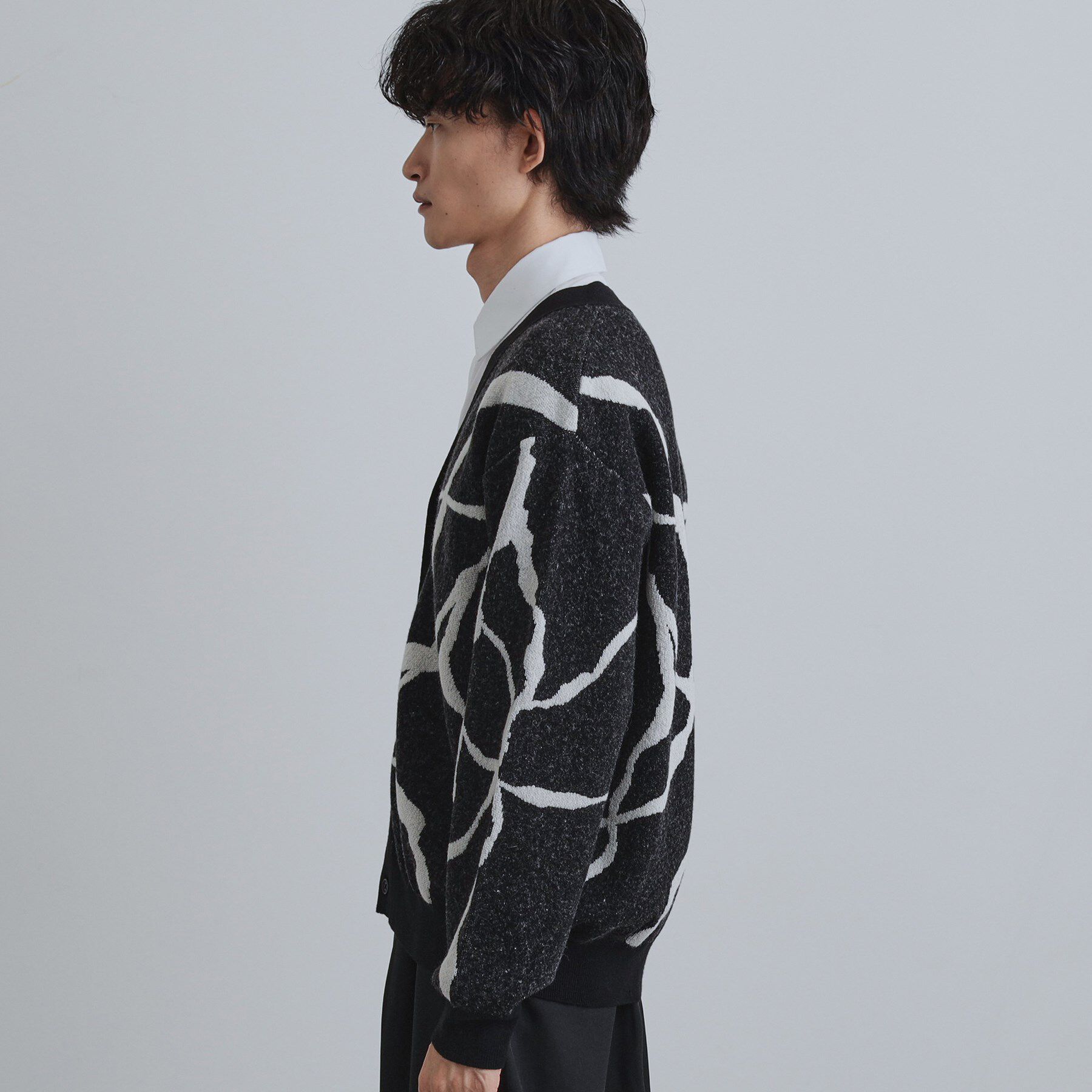 tk.TAKEO KIKUCHI「ラインアートニットカーディガン」|カーディガン|