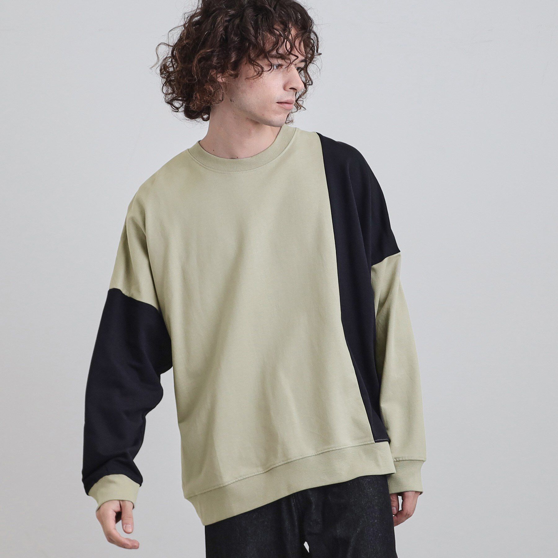 tk.TAKEO KIKUCHI「切り替えスウェット」|Tシャツ・カットソー|グレージュ(550)