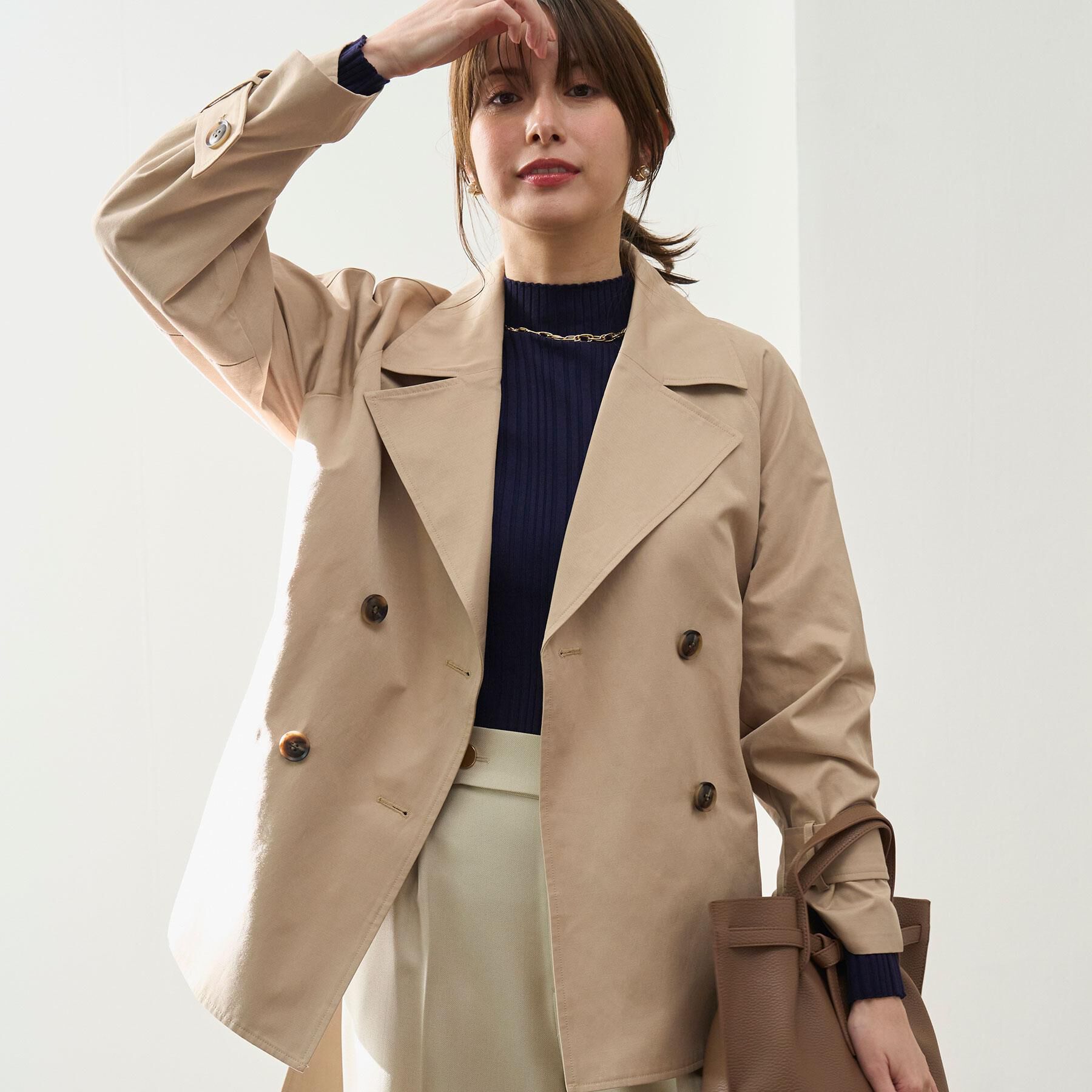 OPAQUE.CLIP「ミドルトレンチコート【洗濯機OK】」|トレンチコート|